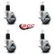 Service Caster 3.5'' Thermoplastic Rubber Swivel 1-3/4'' Expanding Stem Caster Set with Brake, 4PK SCC-EX20S3514-TPRB-TLB-134-4 - alternate 4
